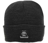 Timberland Unisex's Short Watch Cap with Woven Label Cold Weather Hat, Charcoal Heather Gray, One Size