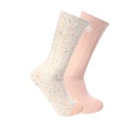 Timberland Women's Boot Socks, Ivory Speckled Pack of 2, L