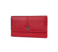 Timberland womens Leather Rfid Flap Cluth Organizer Wallet, Cherry (Pebble), One Size UK