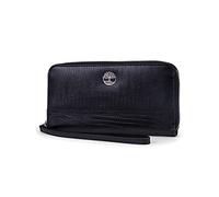 Timberland Women's Leather RFID Zip Around Wallet Clutch with Wristlet Strap, Black (Lizard), One Size