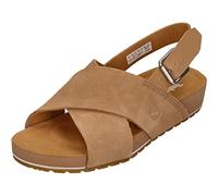 Timberland Women's Malibu Waves Basic X Strap Sandals, Medium Beige Suede, 4 UK