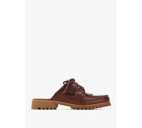 TIMBERLAND Womens Noreen Burgundy Leather Backless Mules Size: 7, C