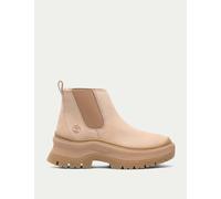 Timberland Women's Roxie Lane Leather Chunky Chelsea Boots - 6 - Beige, Beige,Dark Brown