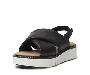Timberland Women's Safari Dawn Backstrap Sandal, Black Full-grain, 9 Wide