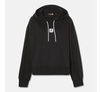 Timberland Womens Stack Logo Loop Back Hoodie in Black Cotton - Size X-Large