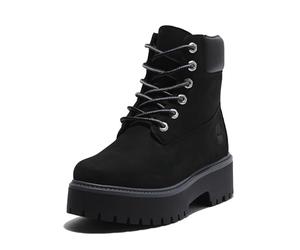 Timberland Womens Stone Street Leather Jet Black Boots 4.5 UK