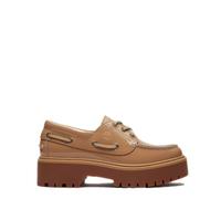 Timberland Womens Stone Street Platform Boat Shoe Beige