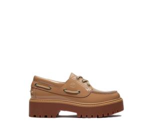 Timberland Womens Stone Street Platform Boat Shoe Beige
