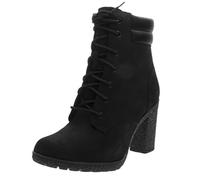 Timberland Women's Tillston 6 Inch Double Collar Lace up Boots, Black Nubuck, UK Wide