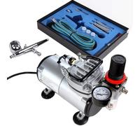 Timbertech Airbrush Kit with Air Compressor ABPST05 With Powerful Airflow and High Working Pressure for Hobbies Crafts Nail Art Tattoos Cake