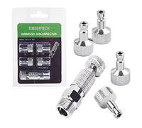 Timbertech Airbrush Quick Release Disconnect with 4PCS G1/8" Male Fittings and Female Hose Connection for Airbrush and Air Hose Quick Release