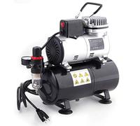 Timbertech Professional Upgraded Piston Airbrush Compressor with Motor Cool Down Fan ABPST08, Mix 57PSI, Quiet Airbrush Compressor with Tank for Airbrush Paint, Nails, Tattoo, Makeup, Cake Painting