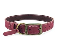 Ancol Timberwolf Leather Dog Collar - Raspberry / 5