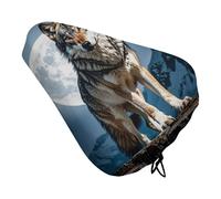 Timberwolves Bike Seat Cover Waterproof Oxford Fabric, Universal Adjustable Bicycle Saddle Cover with Drawstring Easy Install Protective Rain Dust Covers for Women Men