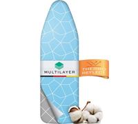 Timbley Turbo Ironing Board Cover 120 x 45 - Heat-reflective for faster ironing - Easy to install with elastic band - Double comfort padding | Size L