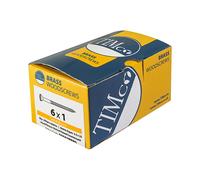 Timco 00061RRBS Solid Brass Timber Screws - Slot - Raised Countersunk 6 X 1 Box 200