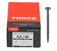 Timco 00065DRYC Drywall Timber Stud Plasterboard Screws - Ph - Bugle - Coarse Thread - Black 4.2 X 65 Box 500
