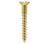 Timco 00081CBS Solid Brass Timber Screws - Slot - Countersunk 8 X 1 Box 200