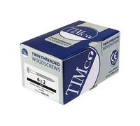 Timco 00081CWZ Twin-Threaded Woodscrews - Pz - Double Countersunk - Zinc 8 X 1 Box 200