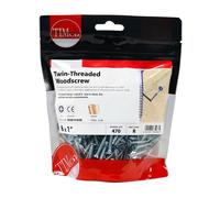 TIMCO PZ2 Countersunk BZP Twin Woodscrews - 8 x 1" - Zinc - Bag of 470