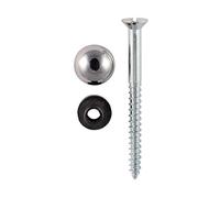 TIMco 00082CMIR200 PZ2 Mirror Screw Dome 8 x 2 - Chrome (Box of 200)