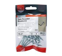 TIMCO PZ2 CSK BZP Twin Woodscrews - 10 x 2 - Zinc - Pack of 12