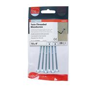 TIMCO PZ2 CSK BZP Twin Woodscrews - 10 x 4 - Zinc - Pack of 6