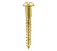 Timco 00412RBS Solid Brass Timber Screws - Slot - Round 4 X 1/2 Box 200