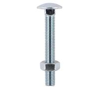 TIMCO BZP Carriage Bolt with Hex Nut - M6 x 40 - Zinc - Box of 200