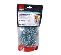 Timco 0640CBB Carriage Bolts & Hex Nuts - Zinc M6 X 40 TIMbag 120