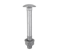 Timco 0675CBI Carriage Bolts Hex Nuts & Form A Washers - Dome - Exterior - Silver M6 X 75 Bag 10