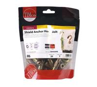 Timco 06HOOKB Forged Hooks With Shield Anchors - Yellow M6 TIMbag 20