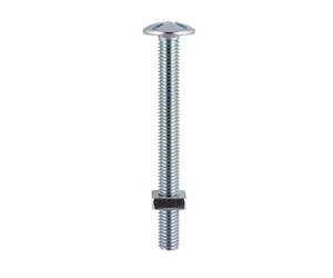 TIMco 0850RB BZP Roofing Bolt and Square Nut 8 x 50 - Zinc (Box of 100)