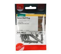 Timco 08NLPP Nylon Plugs 8.0 X 40 TIMpac 10