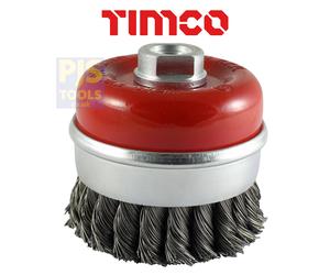 Timco 100mm 4in x M14 2.0 pitch steel twist knot wire cup brush