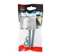 TIMCO BZP Carriage Bolt and Hex Nut - M10 x 100 - Zinc - Pack of 2