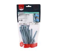 Timco 10100SNZB Set Screws & Hex Nuts - Grade 8.8 - Zinc M10 X 100 TIMbag 16