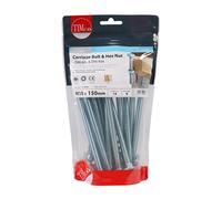 TIMco Carriage Bolt & Hex Nut M10 x 150mm BZP - Bag of 14