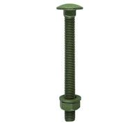 Timco 10150INCB Carriage Bolts Hex Nuts & Form A Washers - Dome - Exterior - Green M10 X 150 Bag 10