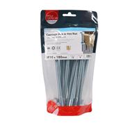 TIMco Carriage Bolt & Hex Nut M10 x 180mm BZP - Bag of 12