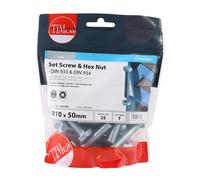 Timco 1050SNZB Set Screws & Hex Nuts - Grade 8.8 - Zinc M10 X 50 TIMbag 25
