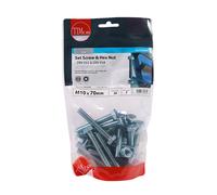 Timco 1070SNZB Set Screws & Hex Nuts - Grade 8.8 - Zinc M10 X 70 TIMbag 20
