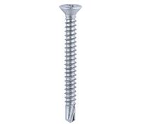 Timco 120Z Window Fabrication Screws - Countersunk With Ribs - Ph - Self-Tapping - Self-Drilling Point - Zinc 3.9 X 13