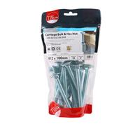 Timco 12100CBB Carriage Bolts & Hex Nuts - Zinc M12 X 100 TIMbag 14