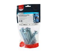 Timco 12100SNZB Set Screws & Hex Nuts - Grade 8.8 - Zinc M12 X 100 TIMbag 10