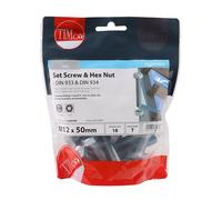 Timco 1250SNZB Set Screws & Hex Nuts - Grade 8.8 - Zinc M12 X 50 TIMbag 18