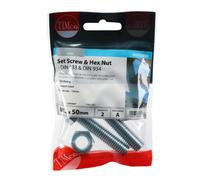 Timco 1250SNZP Set Screws & Hex Nuts - Grade 8.8 - Zinc M12 X 50 TIMpac 2