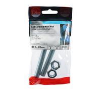 Timco 1270SNZP Set Screws & Hex Nuts - Grade 8.8 - Zinc M12 X 70 TIMpac 2