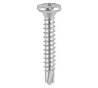 Timco 136SS Window Fabrication Screws - Friction Stay - Pan - Ph - Self-Tapping Thread - Self-Drilling Point - Martensitic Stainless Steel & Silver Organic 3.9 X 19