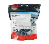Timco 16HNUTZB Hex Full Nuts - Zinc M16 TIMbag 45